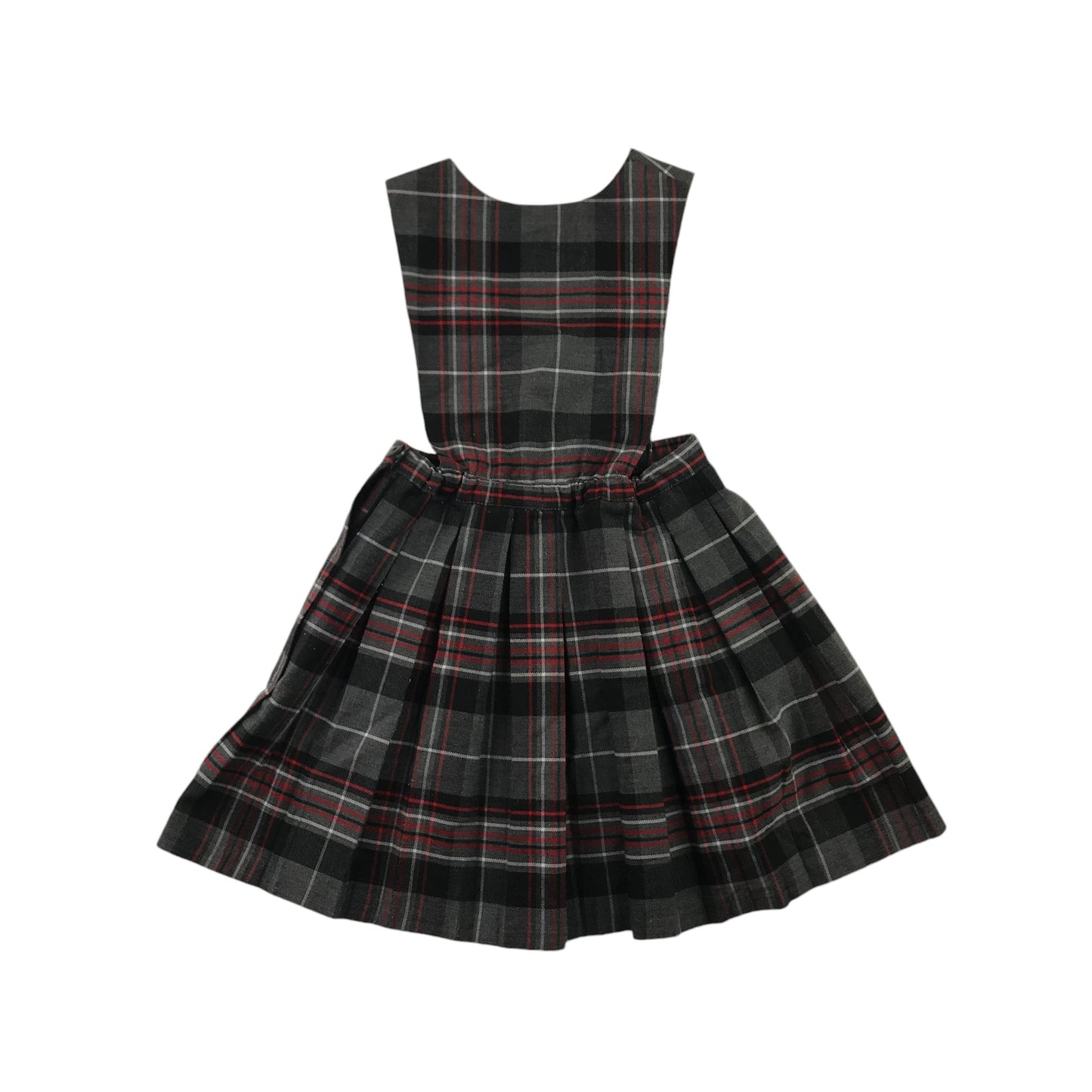 Grey and red Tartan School Pinafore