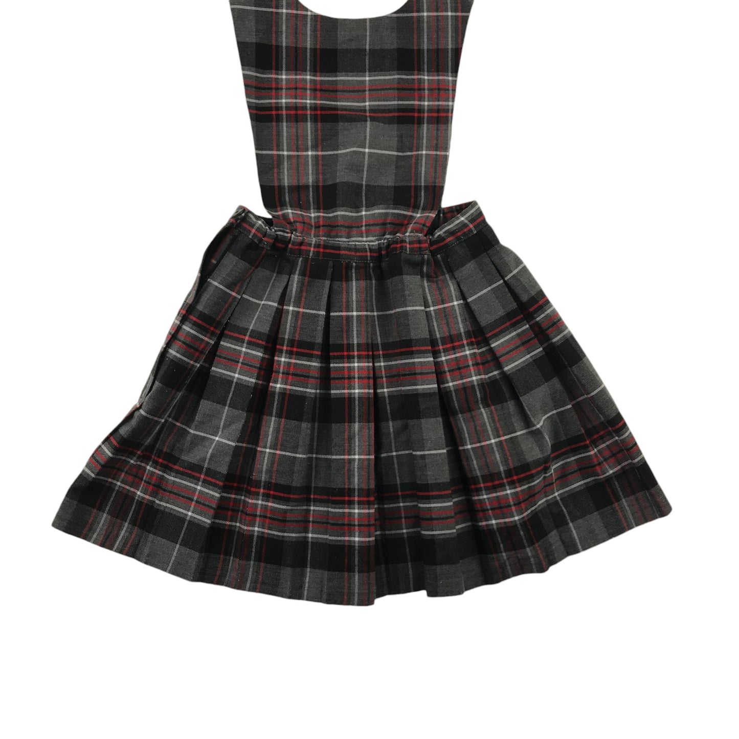 Grey and red Tartan School Pinafore