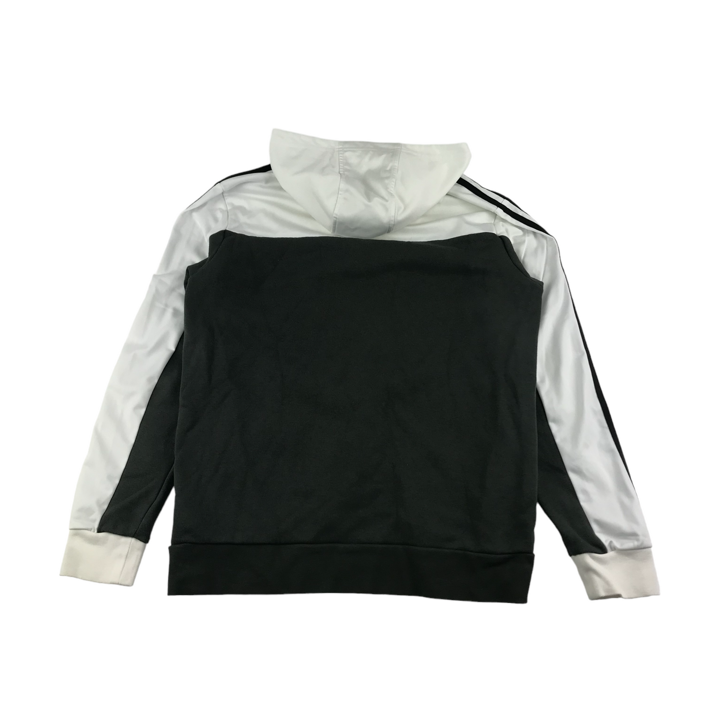 Adidas Hoodie Age 13 Grey White Plain Logo Pullover