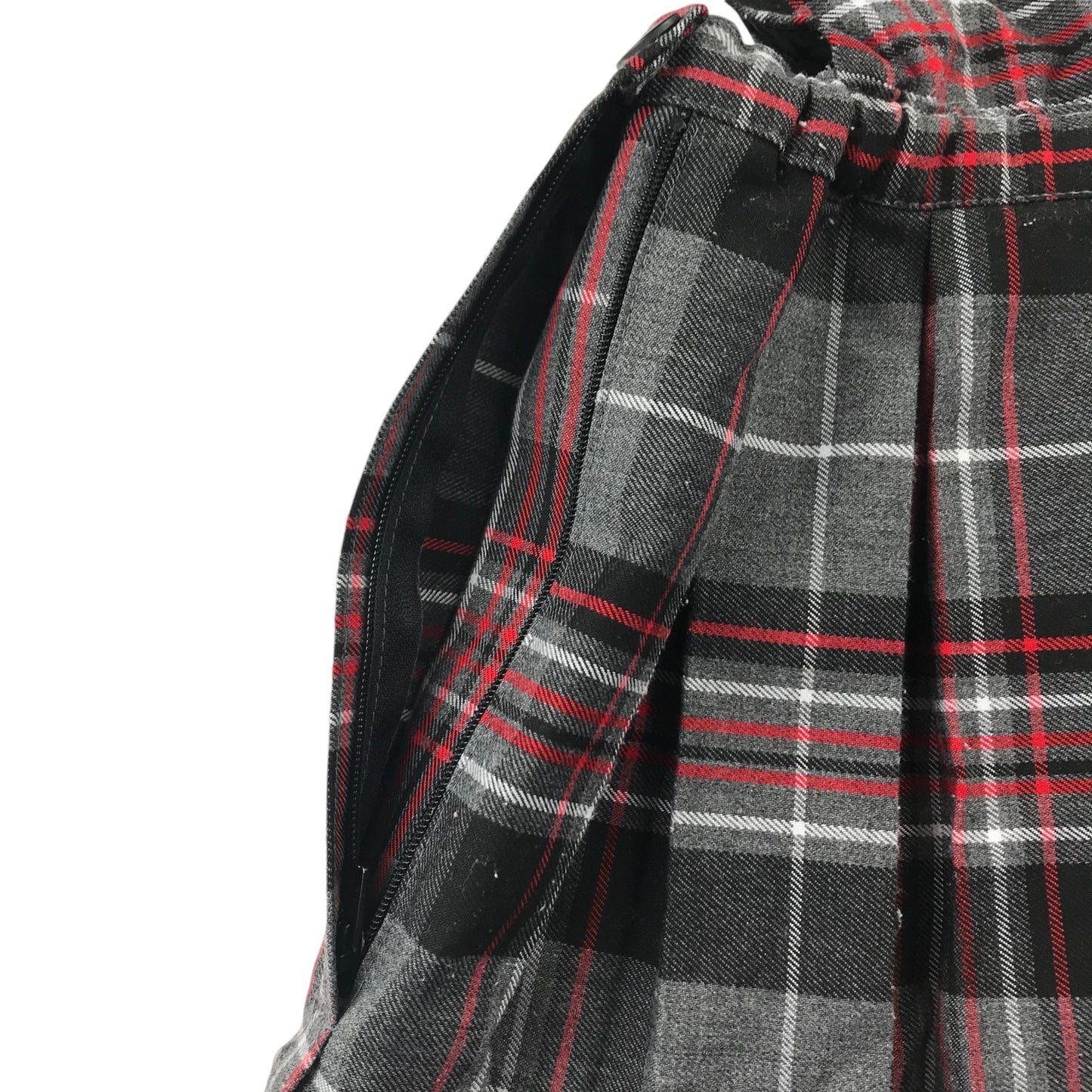 Grey and red Tartan School Pinafore