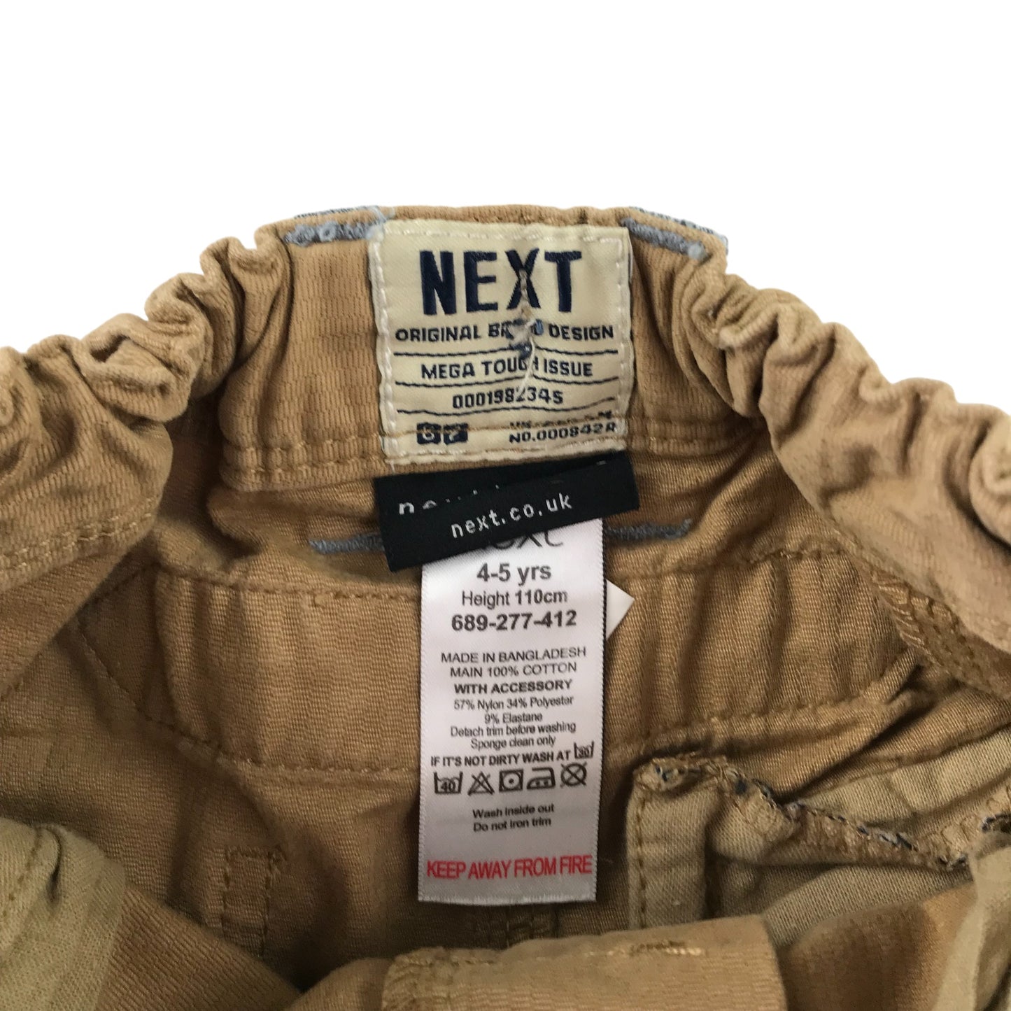 Next trousers 4-5 years Brown chino style regular leg