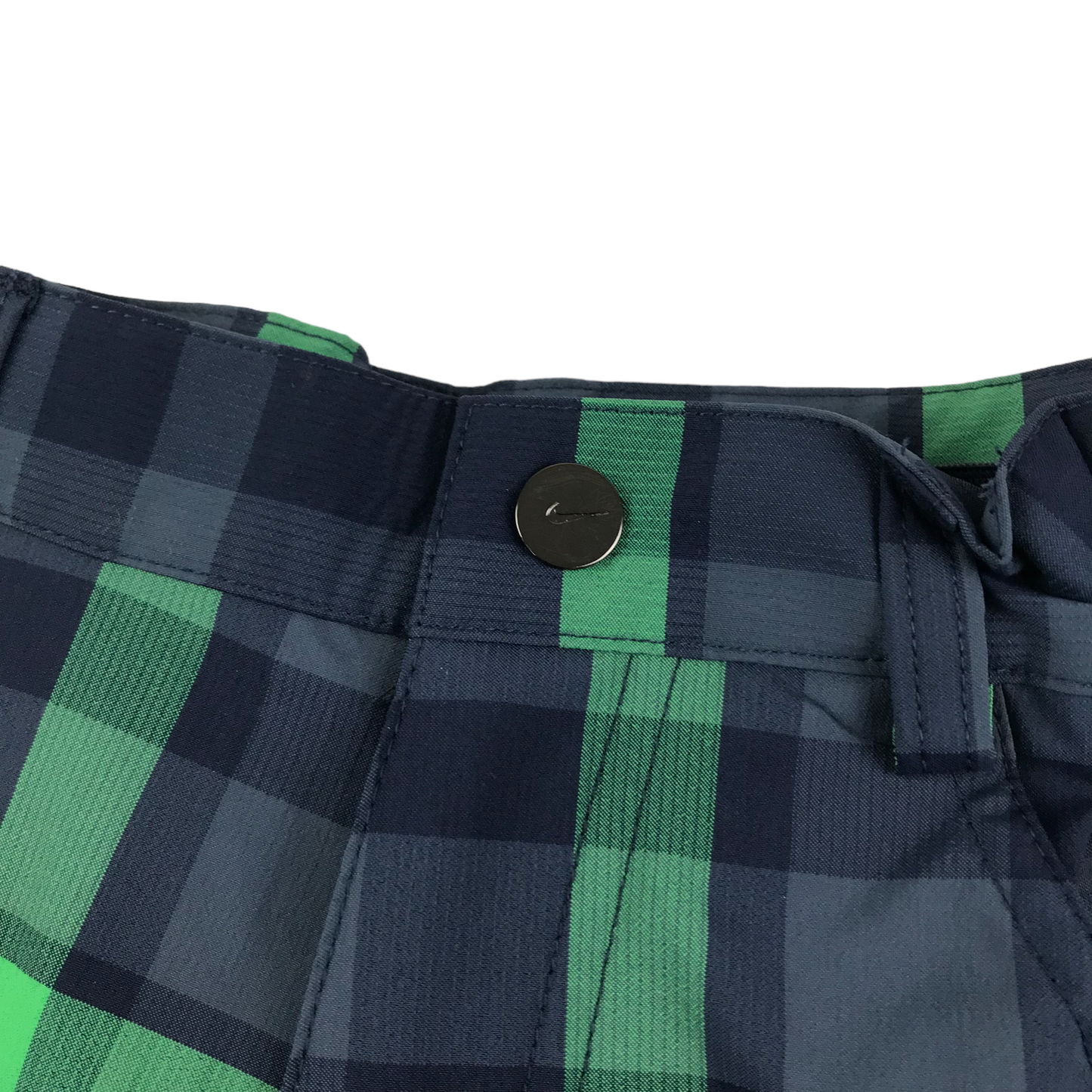 Nike Golf Shorts Kids Size S Age 8-10 Green and Blue Check