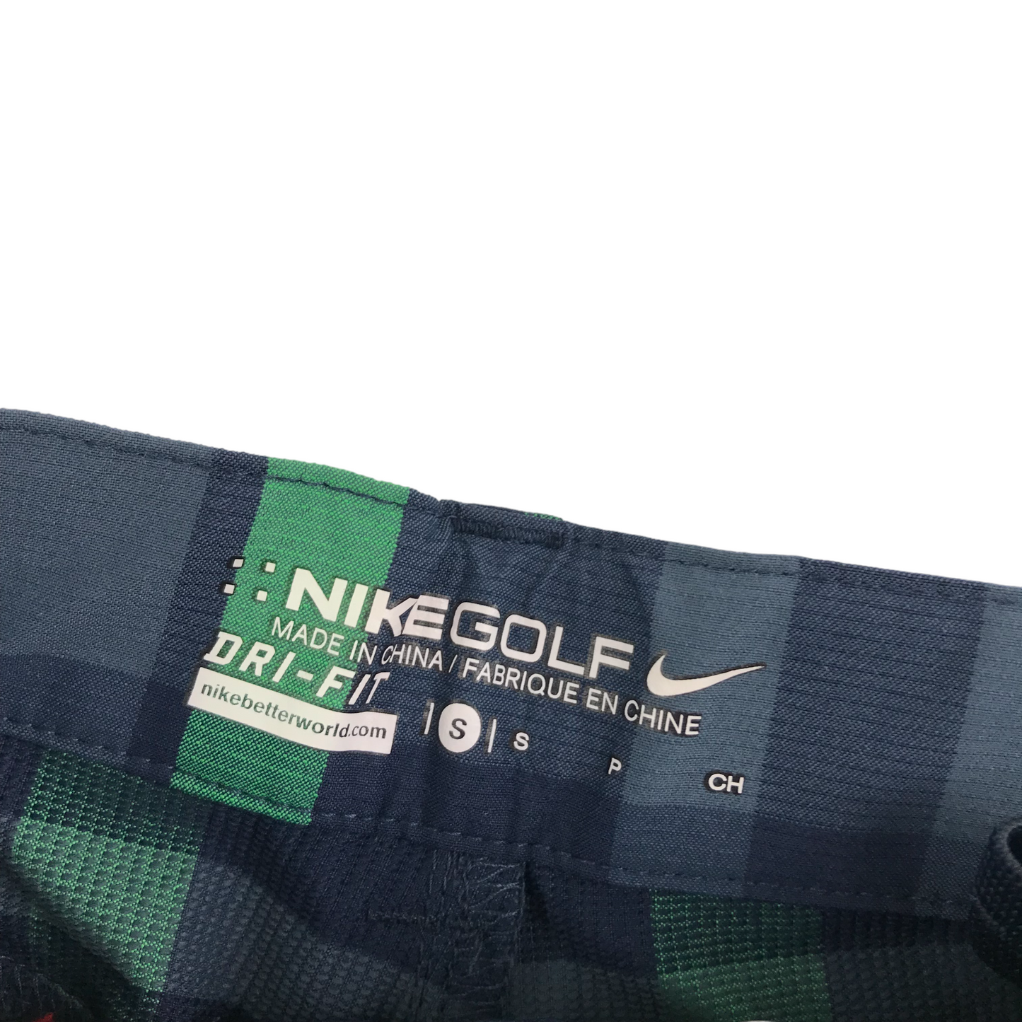 Nike Golf Shorts Kids Size S Age 8-10 Green and Blue Check