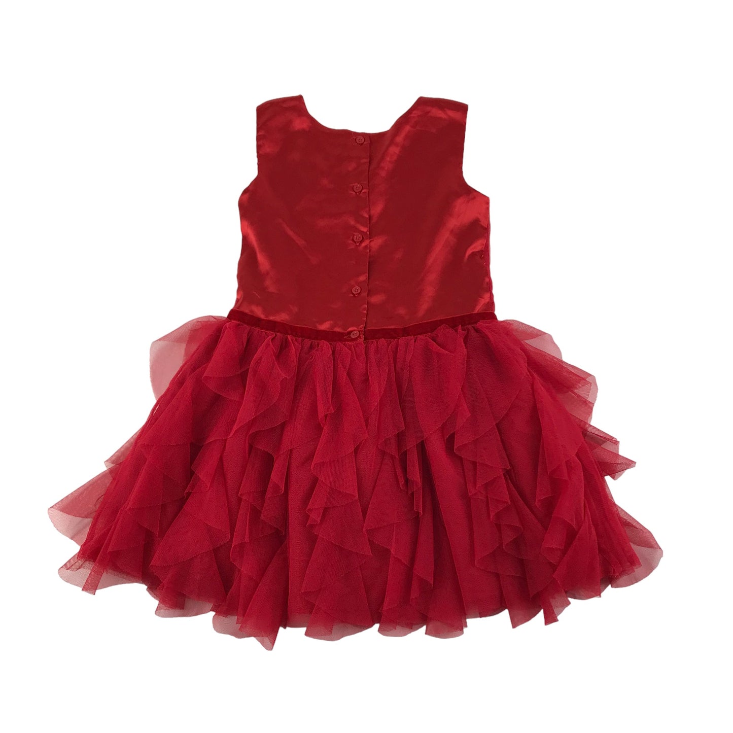 George Dress Age 5 Red Sparkly Sequin Top with Frilled Tulle Skirt