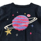 Primark jumper 4-5 years navy Jupiter fluffy starry embroidered design