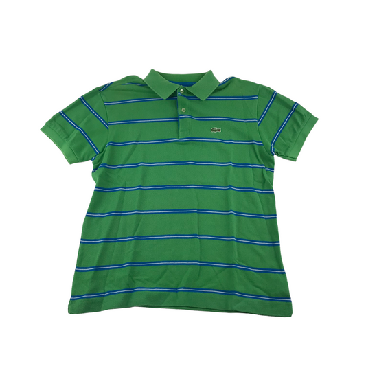 Crocodile Polo Shirt Age 13 Green Stripy