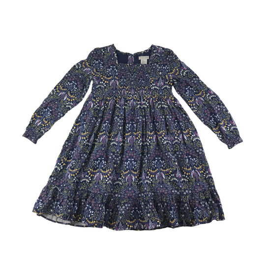 Rachel Zoe Dress Age 8 Navy Floral Empire Cut Long Sleeve