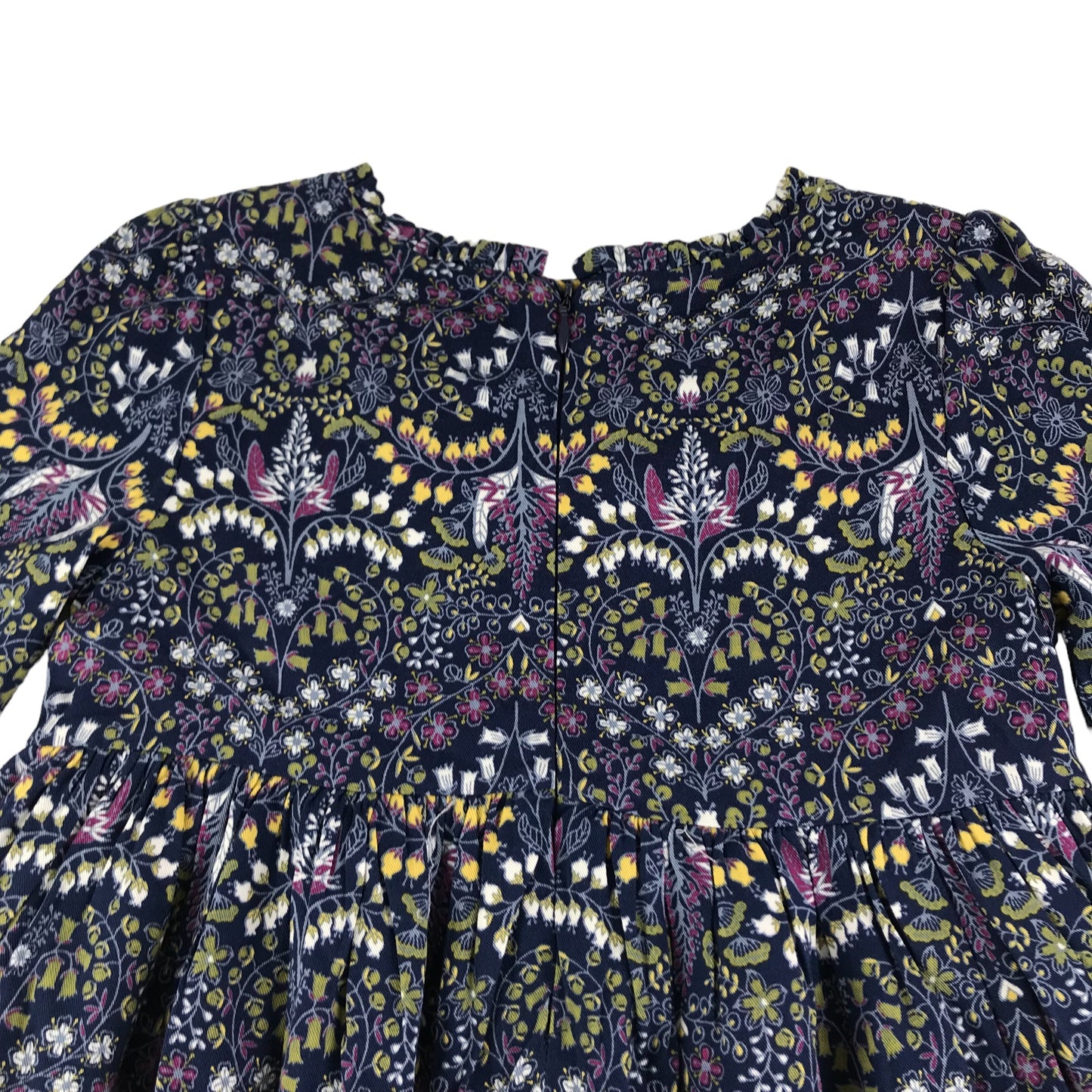 Rachel Zoe Dress Age 8 Navy Floral Empire Cut Long Sleeve