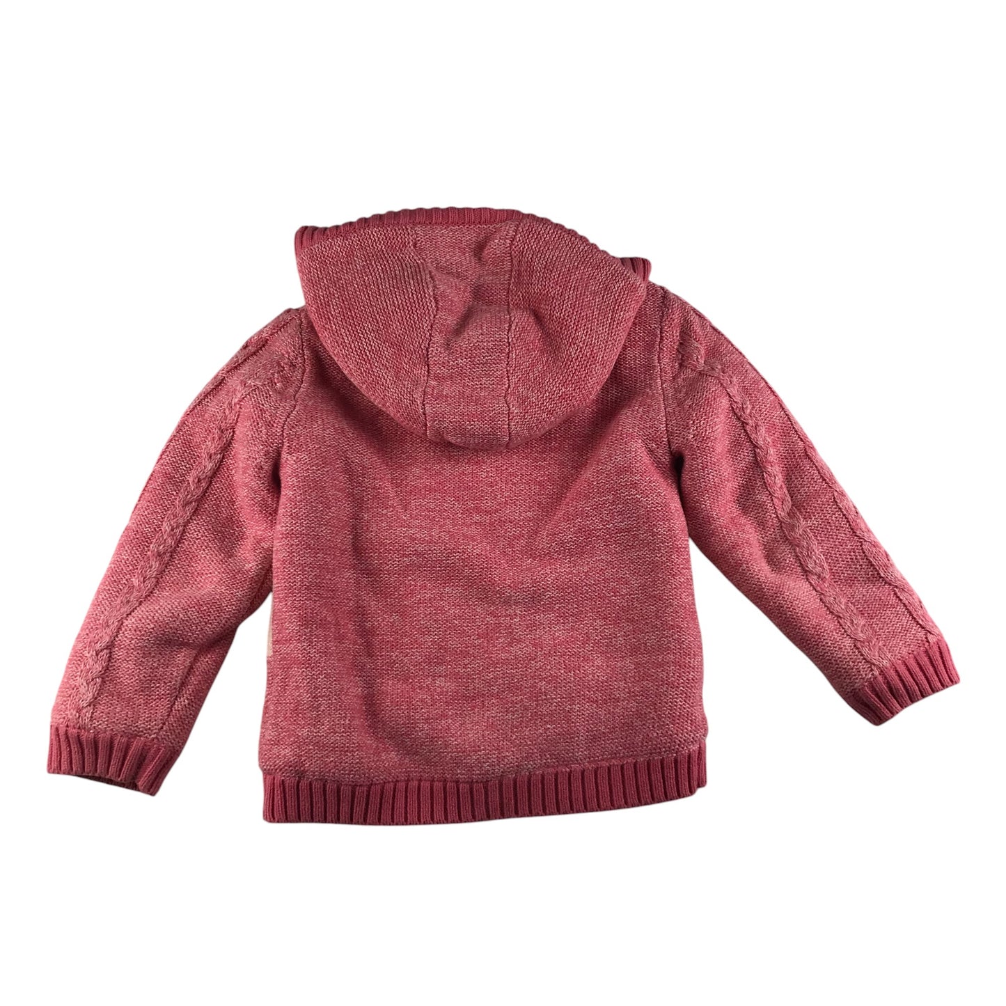 Nutmeg hoodie 5-6 years pink knitted bunny pockets warm lined