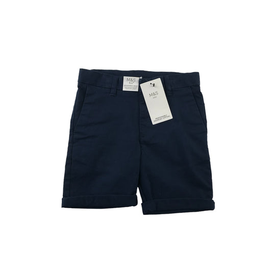 M&S Shorts Age 6 Navy Blue Adjustable Waist