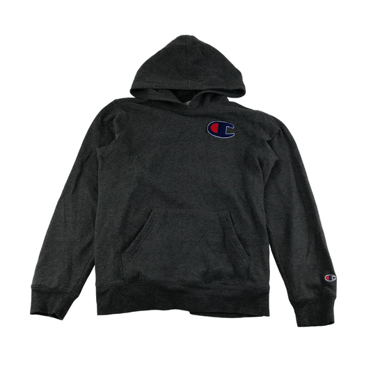 Champion Hoodie Youth XL Grey Plain Logo Pullover