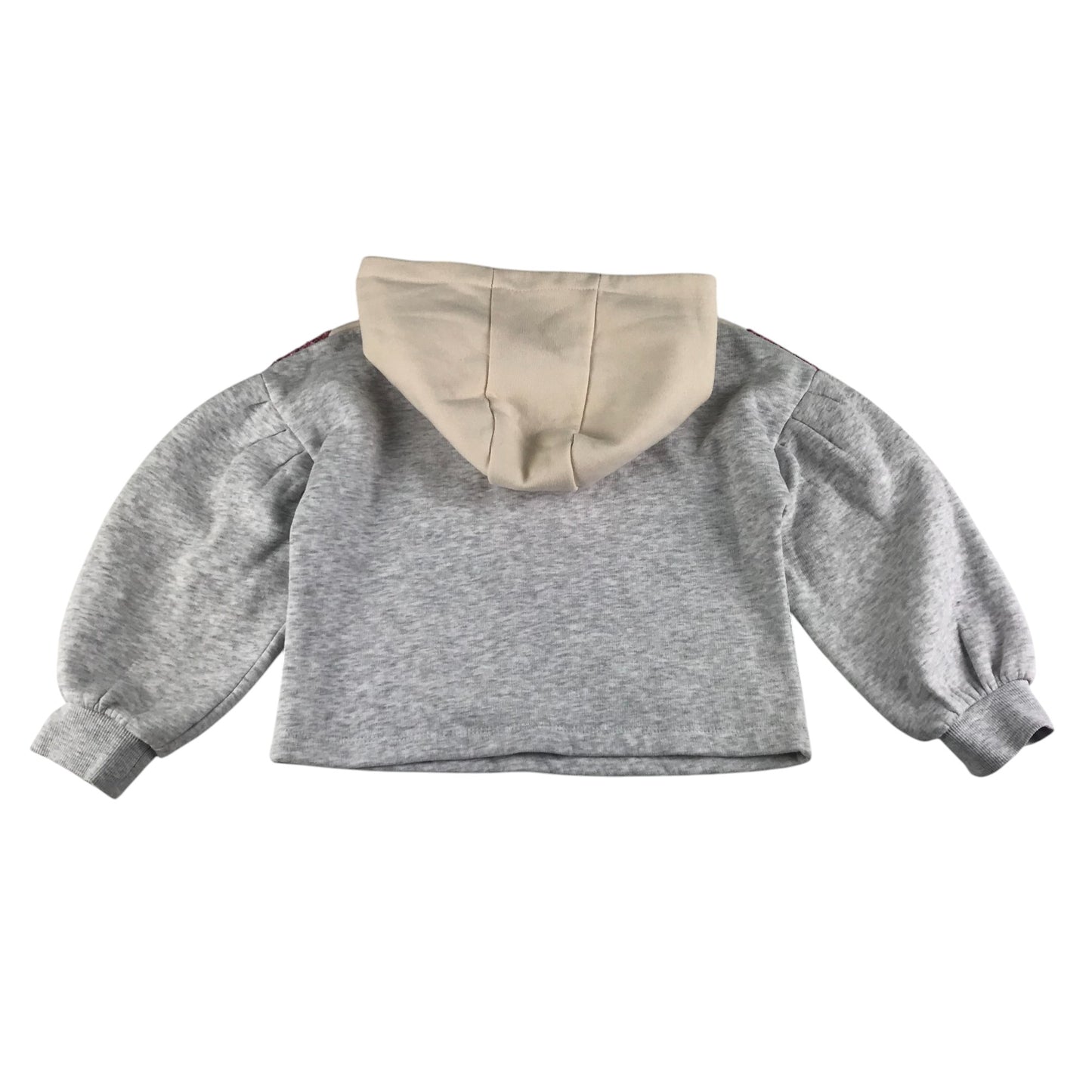 Matalan hoodie 6-7 years grey pink sequins cropped