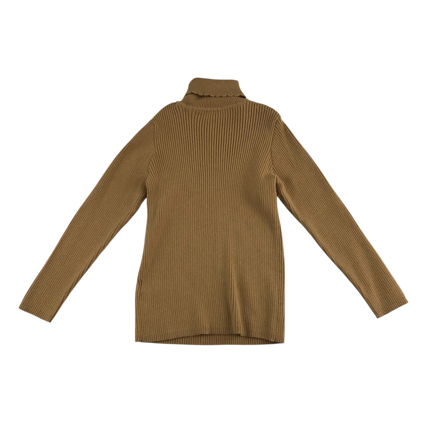 Nutmeg jumper 5-6 years mustard yellow ribbed texture turtle-neck scalloped