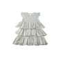 Breeze Girls blouse 4-5 years white long dress style tiered lace layered sleeveless