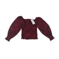 M&S blouse 8-9 years red leopard spot pattern box neckline