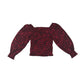 M&S blouse 8-9 years red leopard spot pattern box neckline