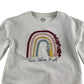 F&F sweater 6-7 years white crewneck with embroidered rainbow design
