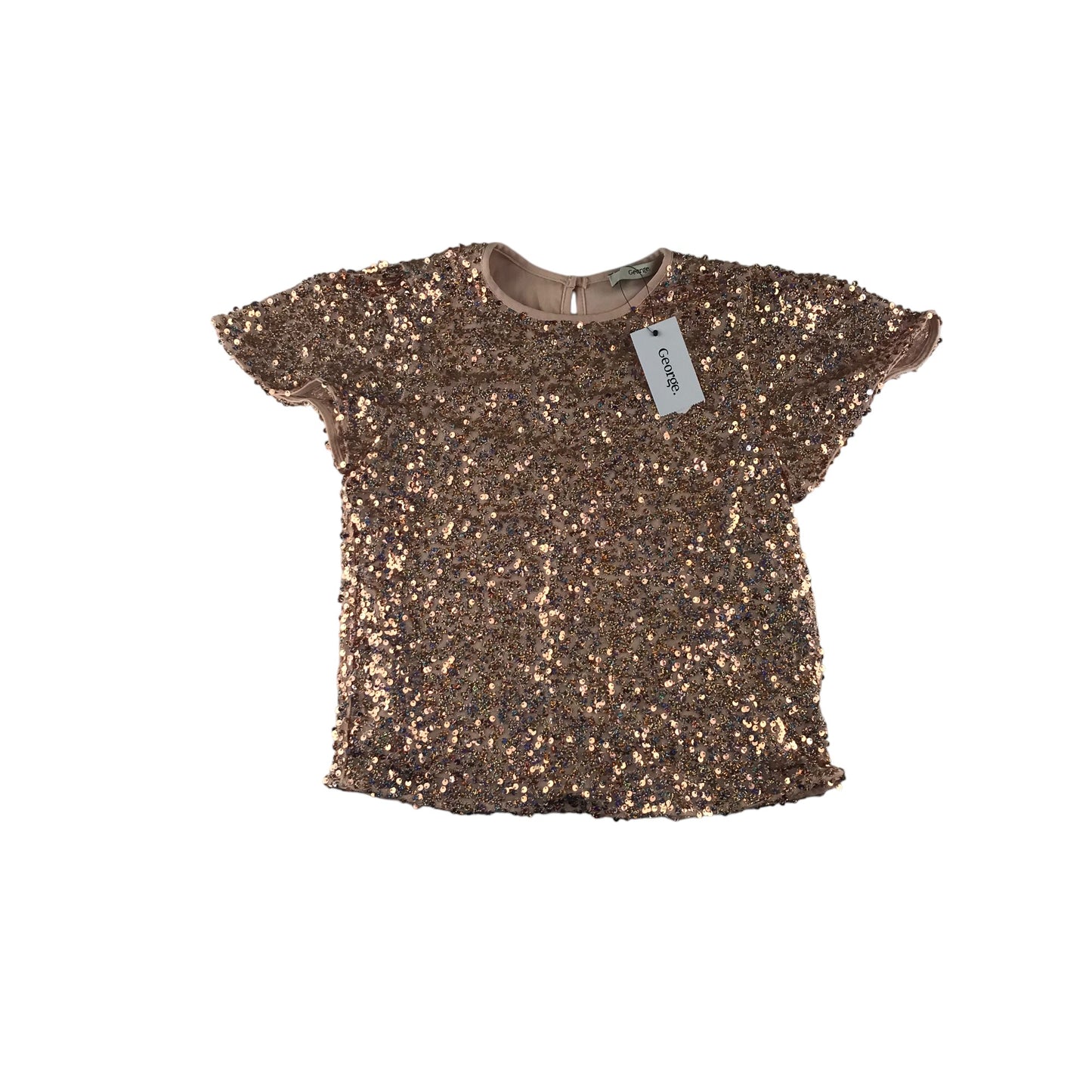 George blouse 9-10 years golden sequin sparkly short sleeve
