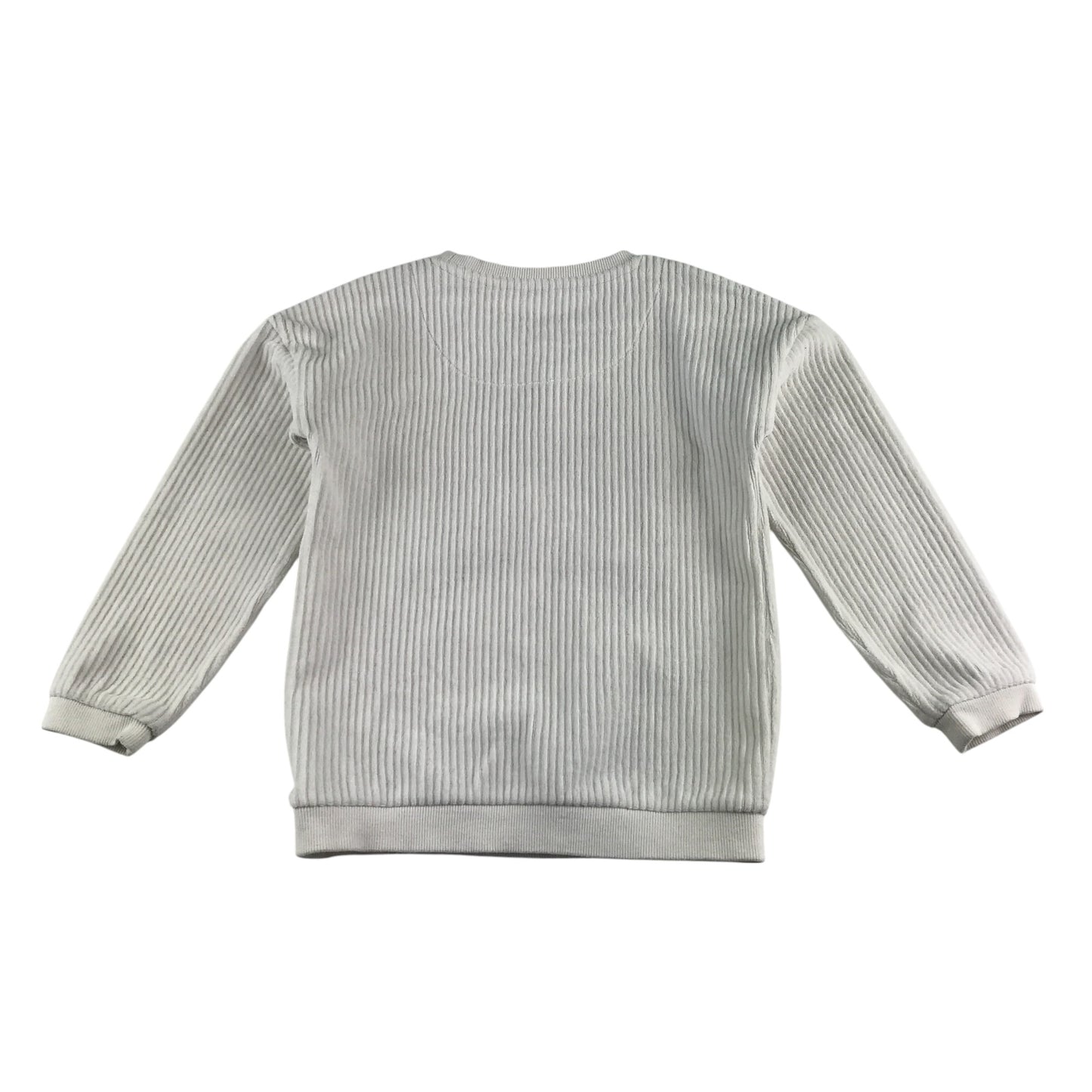 F&F sweater 6-7 years white crewneck with embroidered rainbow design