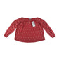 M&S blouse 9-10 years red graphic pattern wide neckline