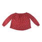 M&S blouse 9-10 years red graphic pattern wide neckline