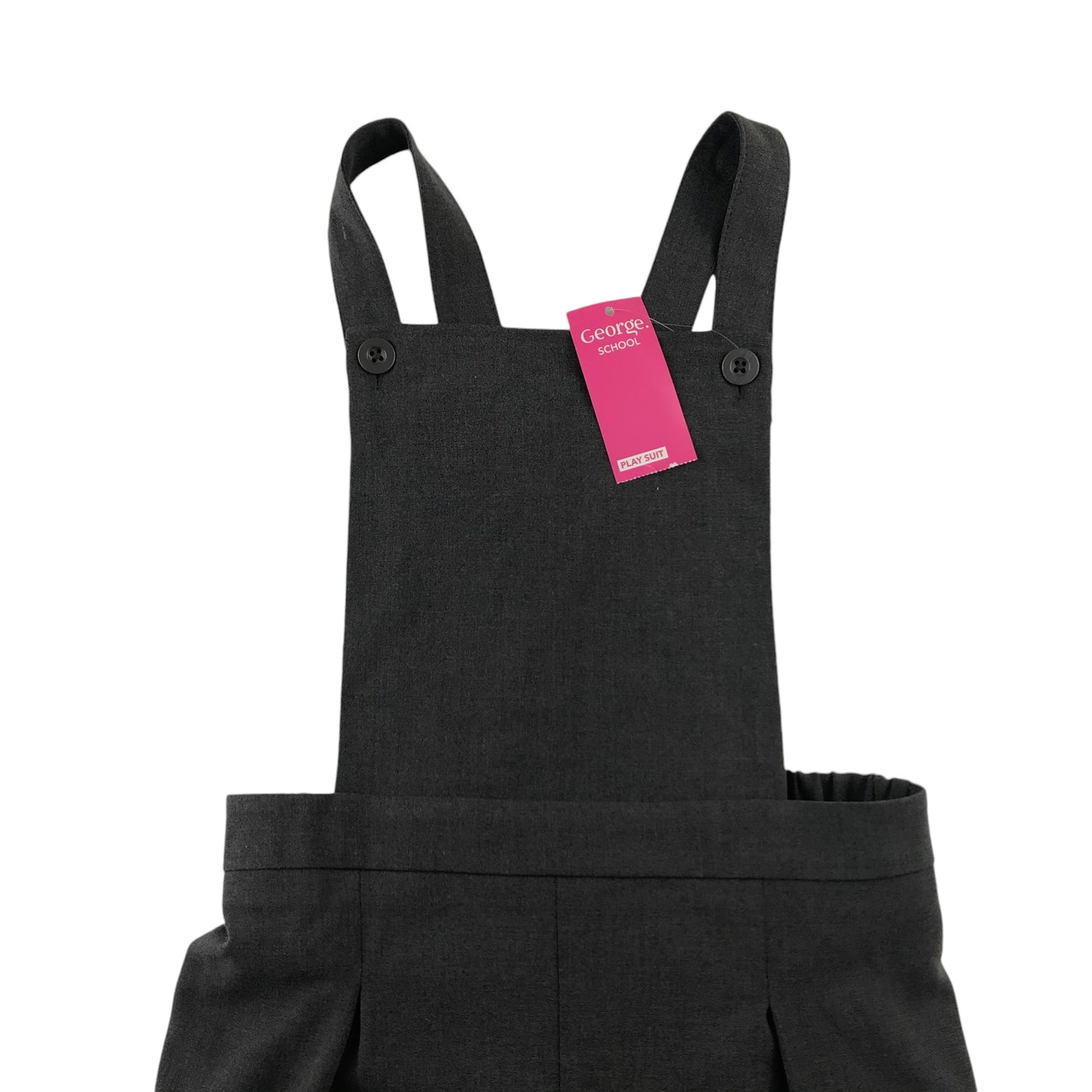 George school dungaree 7-8 years grey short leg pinafore style