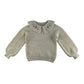 Tu sweater 6-7 years white scalloped collar with floral embroidery