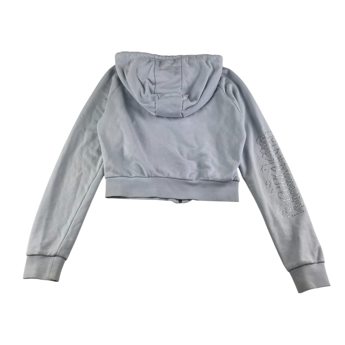 Adidas hoodie women size UK 8 light blue cropped with sequin details