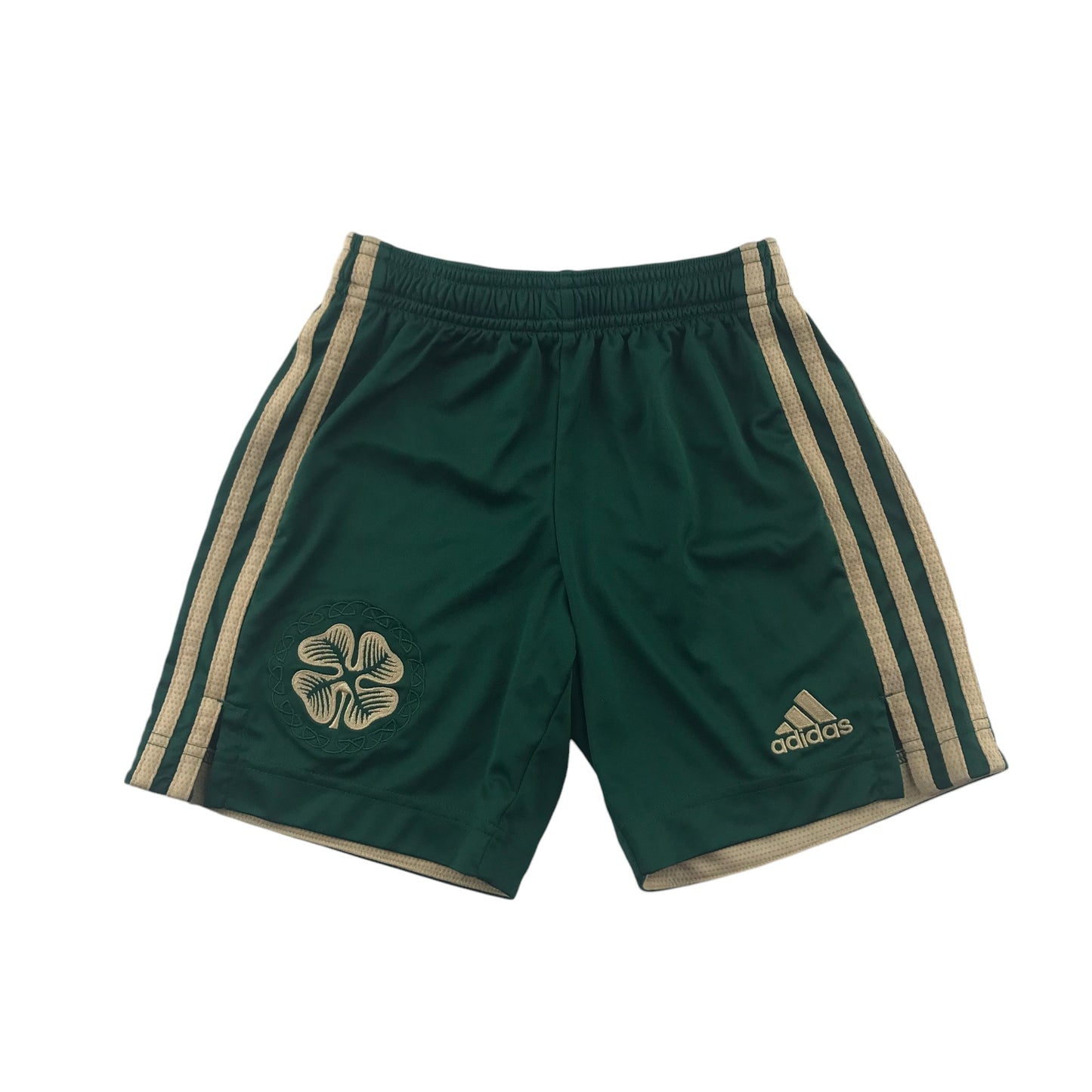 Adidas Celtic FC football shorts 7-8 years green elasticated waistband