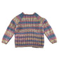 Handknitted cardigan 7-8 years yellow pink and blue stripy patterned