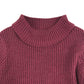 Tu sweater 7-8 years burgundy plain ribbed texture turtle-neck