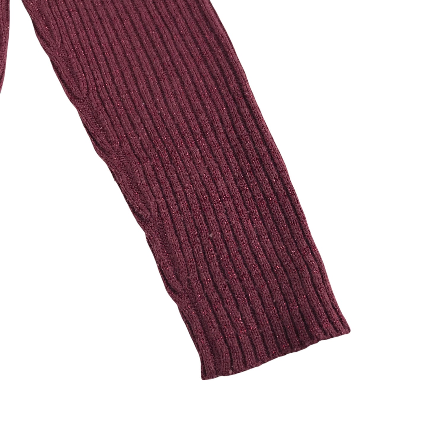 Tu sweater 7-8 years burgundy plain ribbed texture turtle-neck