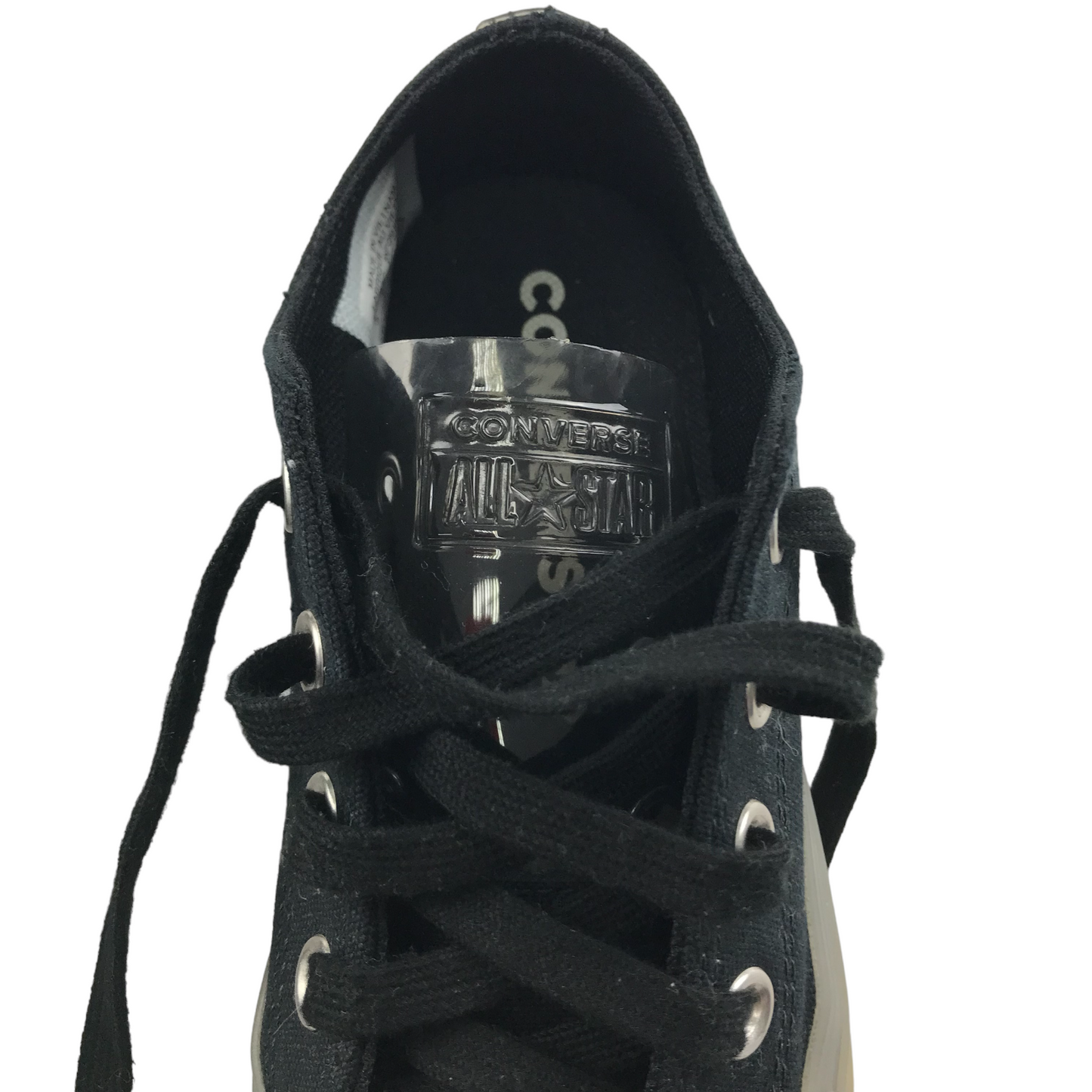 Converse All Star Trainers Shoe Size 3 Black with Multicolour transparent soles