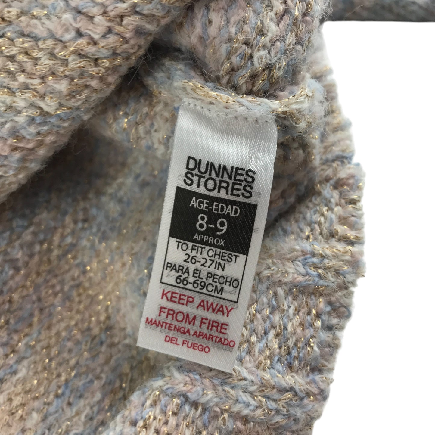 Dunnes Stores sweater 8-9 years grey optical sparkly crewneck