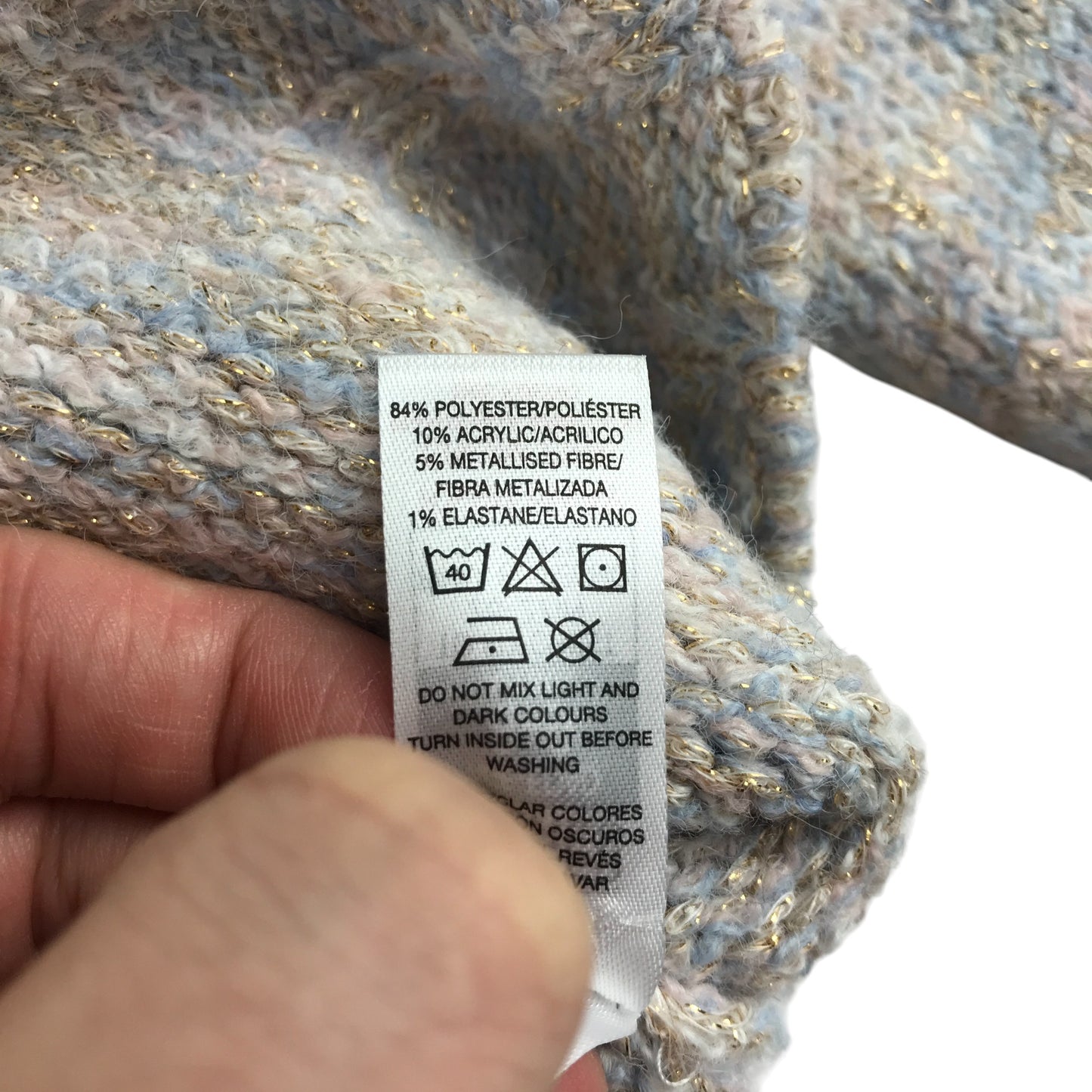 Dunnes Stores sweater 8-9 years grey optical sparkly crewneck