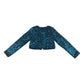 M&S blouse 9-10 years turquoise cropped sequin cardigan style light layer