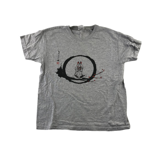 Fruit of the Loom T-shirt 7-8 years grey Princess Mononoke studio Ghibli