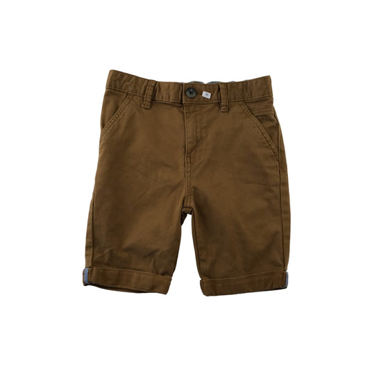 Tu Shorts Age 7 Brown Tan Chino Style