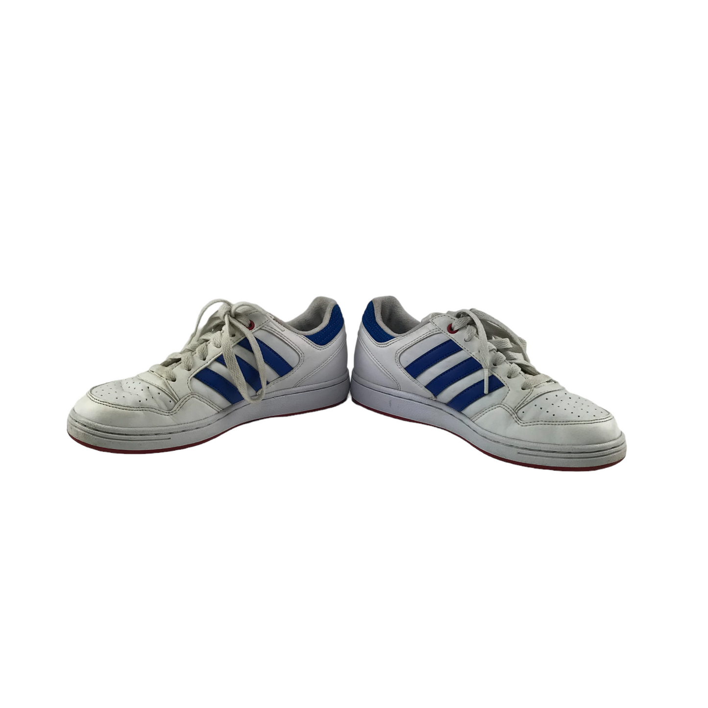Adidas Trainers Shoe Size 4 White and Blue Three Stripes