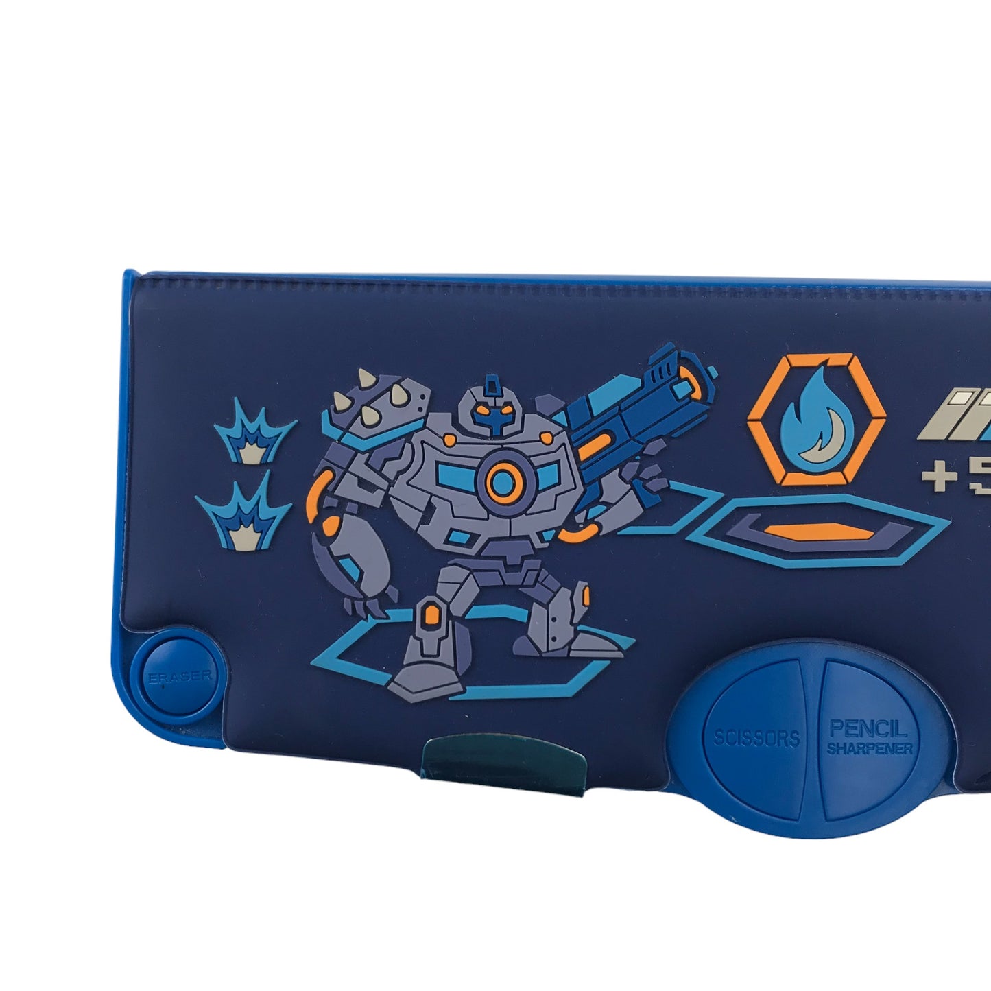 Smiggle Pop Out Pencil Case Blue Robot Theme