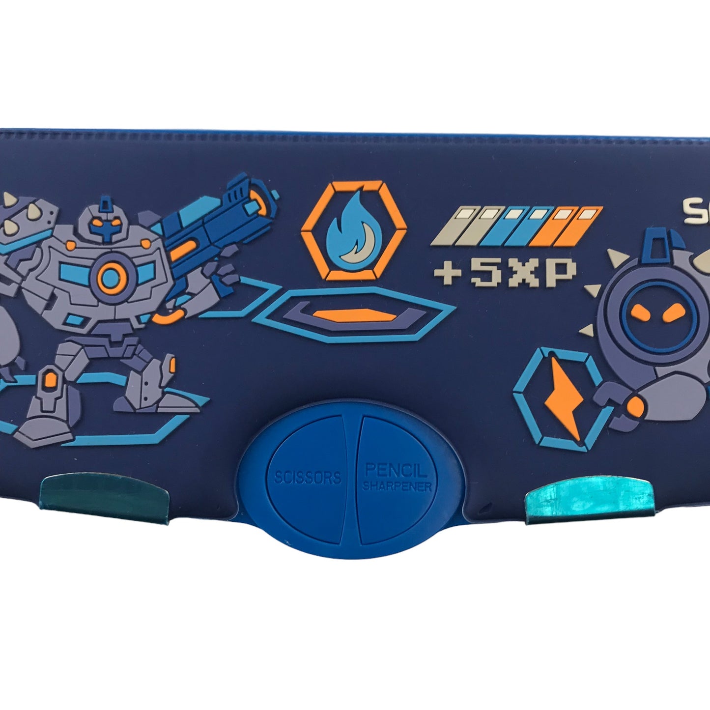 Smiggle Pop Out Pencil Case Blue Robot Theme