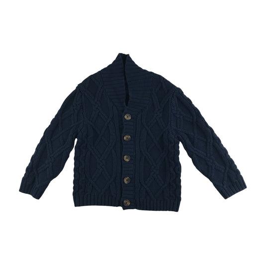 Nutmeg cardigan 4-5 years navy cable knit with buttons
