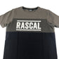Rascal t-shirt 13-15 years navy and khaki green panelled