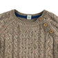 Tu jumper 4-5 years grey with multicoloured threading design cable knit wool mix