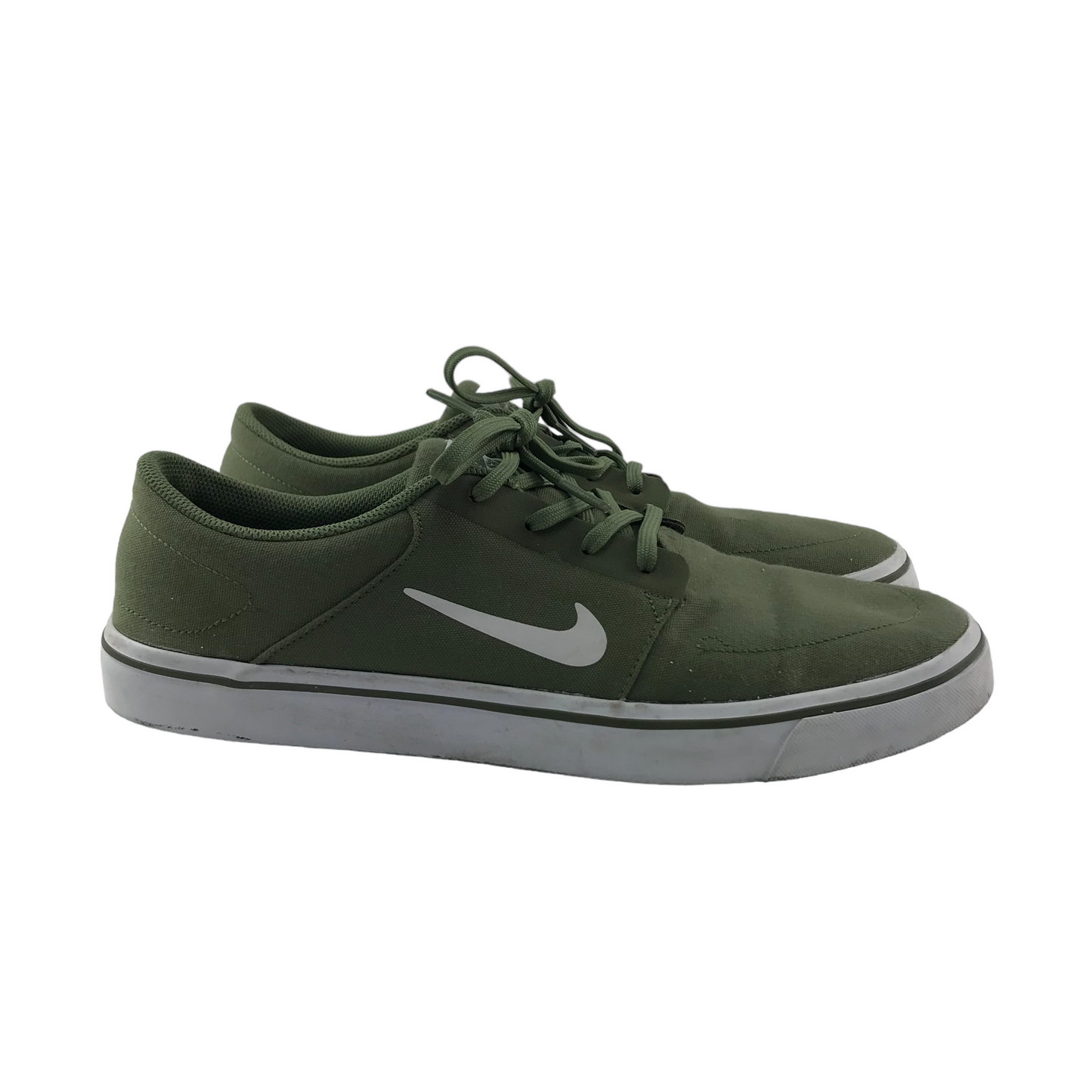 Nike SB Trainers Shoe Size 8.5 Khaki Green Flat Soles and Laces