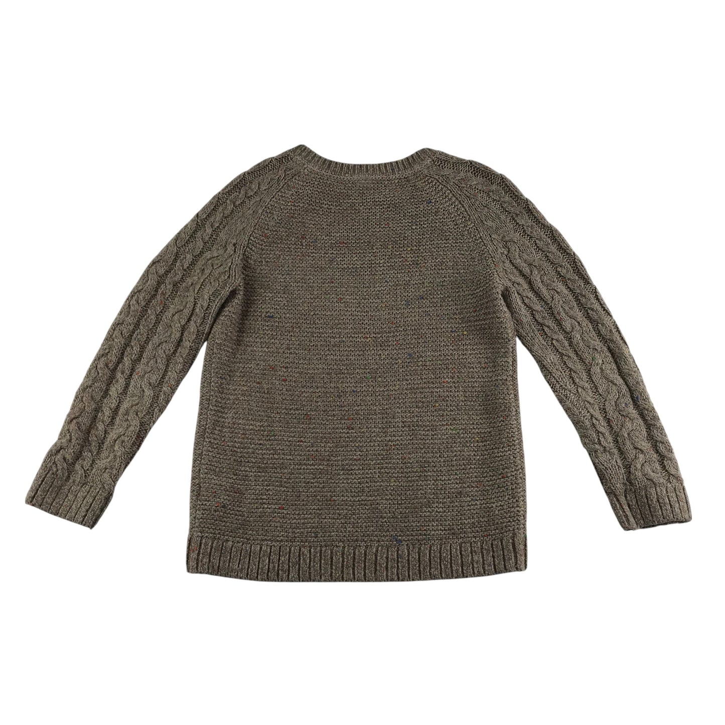 Tu jumper 4-5 years grey with multicoloured threading design cable knit wool mix