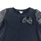 Monsoon dress 9-10 years navy with sequin arms and bowtie detail jersey cotton