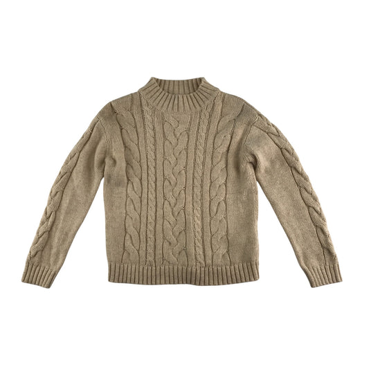 Jigsaw jumper 5-7 years beige plain cable knit design wool mix