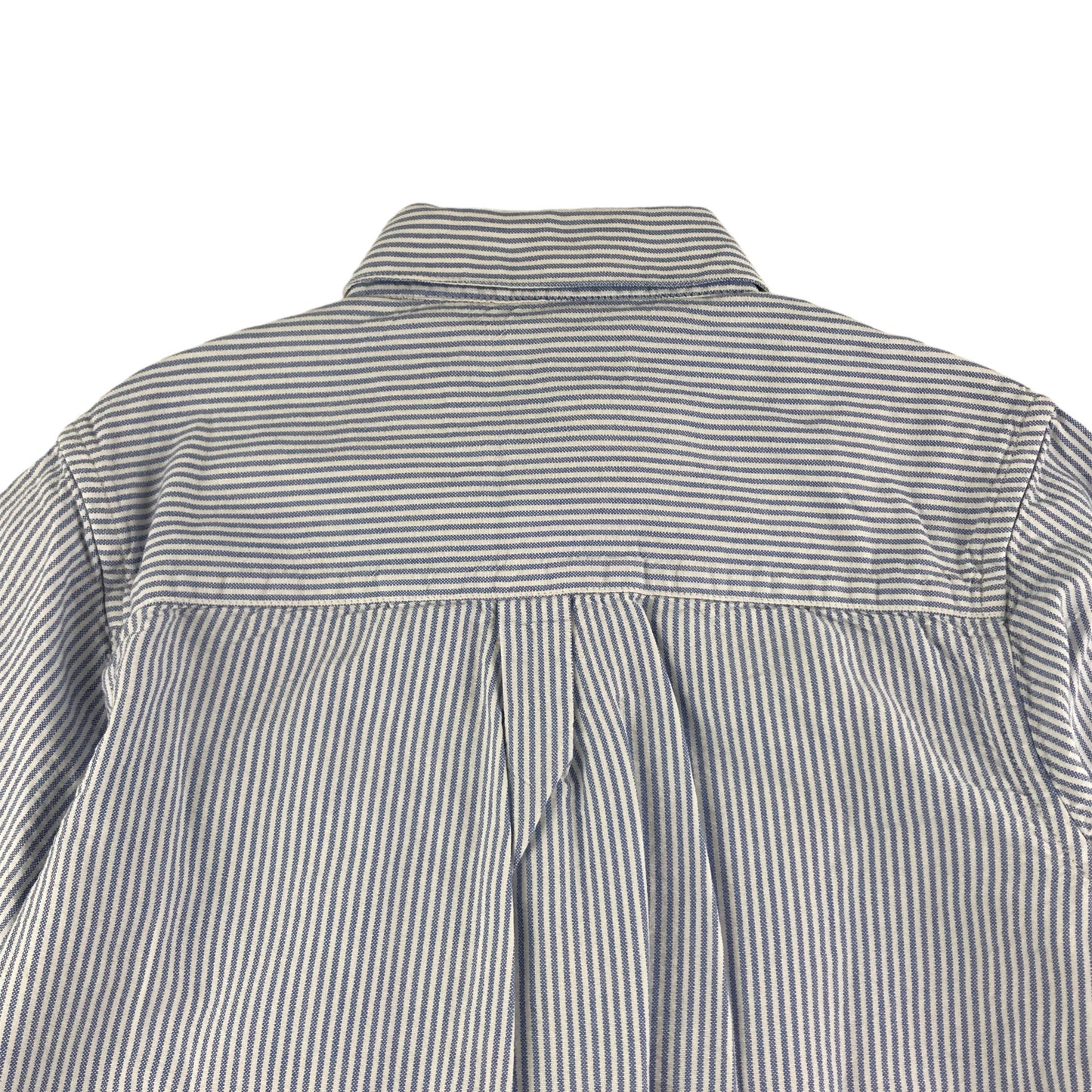 John Lewis Shirt Age 10 Blue White Stripy Heirloom Collection Long Sleeve Button Up Cotton