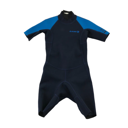 Decathlon wetsuit 4 years navy and blue short sleeve and leg